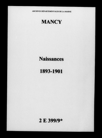 Mancy. Naissances 1893-1901
