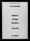 Vauchamps. Baptêmes, mariages, sépultures 1765-1792