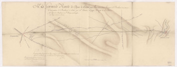 RN 77. Plan de la route entre Châlons et St Etienne, dressé par Coluel, 1780.