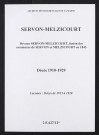 Servon-Melzicourt. Décès 1910-1929