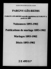Pargny-lès-Reims. Naissances, publications de mariage, mariages, décès 1893-1902