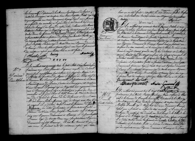 Cauroy-lès-Hermonville. Naissances, publications de mariage, mariages, décès 1843-1852