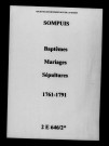 Sompuis. Baptêmes, mariages, sépultures 1761-1791