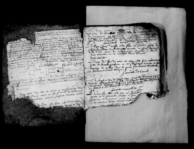 Poix. Baptêmes, mariages, sépultures 1681-23 janvier 1703