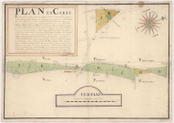 Plan et carte figurative des prés situés au terroir de Chigny lieu-dit le Carizets, 1708.