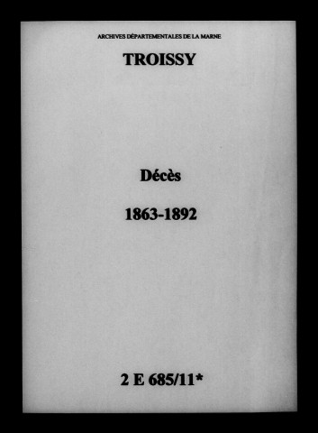 Troissy. Décès 1863-1892