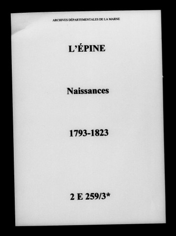 Épine (L'). Naissances 1793-1823