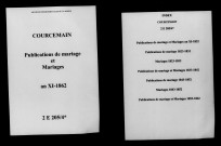 Courcemain. Publications de mariage, mariages an XI-1862