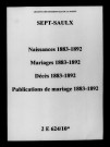 Sept-Saulx. Naissances, mariages, décès, publications de mariage 1883-1892