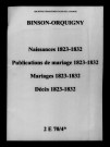 Binson-et-Orquigny. Naissances, publications de mariage, mariages, décès 1823-1832