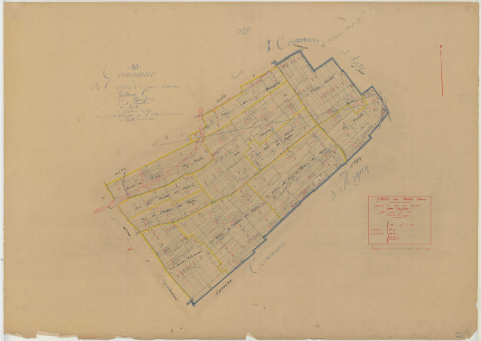 Condé-sur-Marne (51161). Section C2 échelle 1/2500, plan mis à jour pour 1936, plan non régulier (papier)