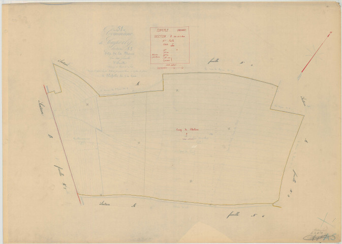 Cuperly (51203). Section A5 échelle 1/2000, plan mis à jour pour 1934, plan non régulier (papier)