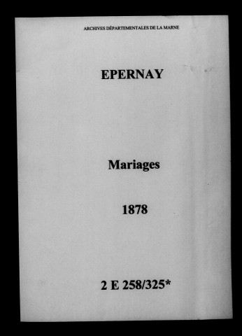 Épernay. Mariages 1878