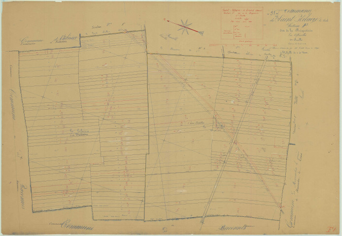 Saint-Hilaire-le-Grand (51486). Section F1 échelle 1/2000, plan mis à jour pour 1935, plan non régulier (papier)