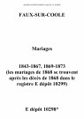 Faux-sur-Coole. Mariages 1843-1873