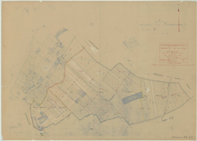 Nuisement-sur-Coole (51409). Section E2 échelle 1/2500, plan mis à jour pour 1935, plan non régulier (papier)