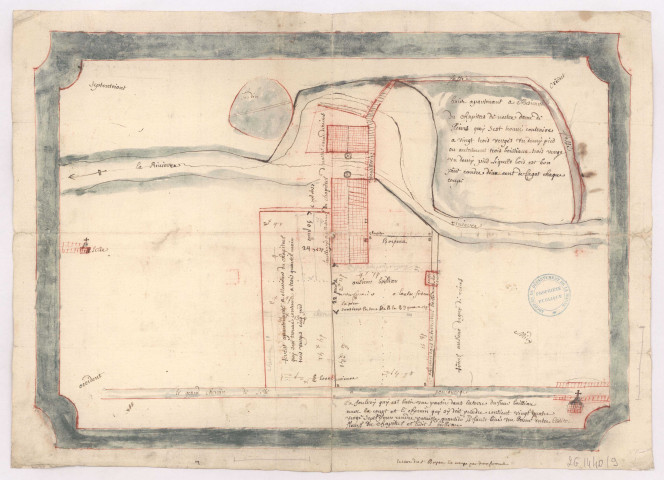Plan visuel de la foullerie de Pontfaverger (1721), Bergeroneau