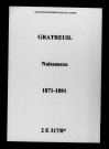 Gratreuil. Naissances 1871-1891