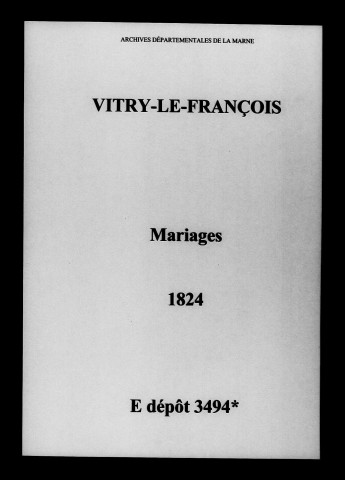 Vitry-le-François. Mariages 1824