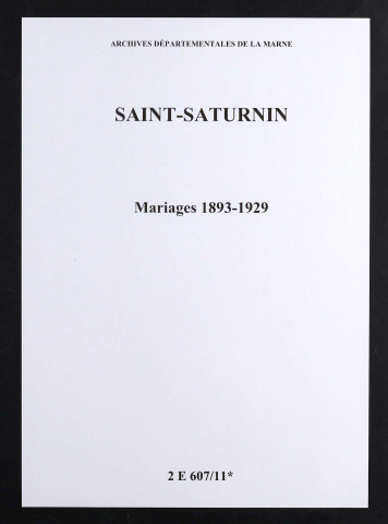 Saint-Saturnin. Mariages 1893-1929