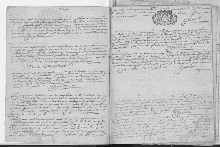 Vouillers. Baptêmes, mariages, sépultures 1692-1736