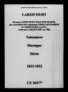 Larzicourt. Naissances, mariages, décès 1823-1832
