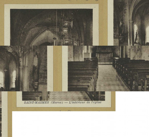 SAINT-MASMES. L'Intérieur de l'église.
Édition Forget (photot. Daniel DelboyMirecourt).[vers 1950]