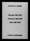 Aulnay-l'Aître. Mariages, naissances, décès 1883-1892