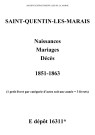 Saint-Quentin-les-Marais. Naissances, mariages, décès 1851-1863