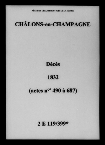 Châlons-sur-Marne. Décès 1832