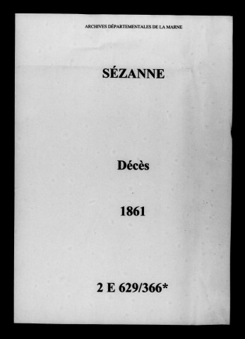 Sézanne. Décès 1861