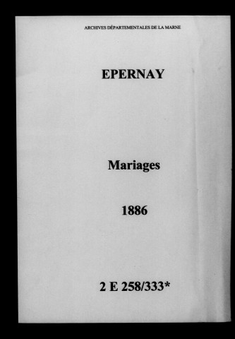 Épernay. Mariages 1886
