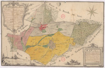 Plan des villages, terroirs et dixmeries de Champlat, Chantraine (Chanteraine) et Boujacourt (1782), Pierre Villain