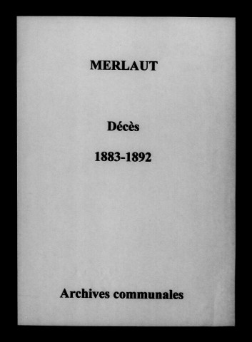 Merlaut. Décès 1883-1892