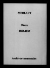 Merlaut. Décès 1883-1892