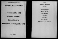 Baslieux-lès-Fismes. Naissances, mariages, décès, publications de mariage 1863-1872