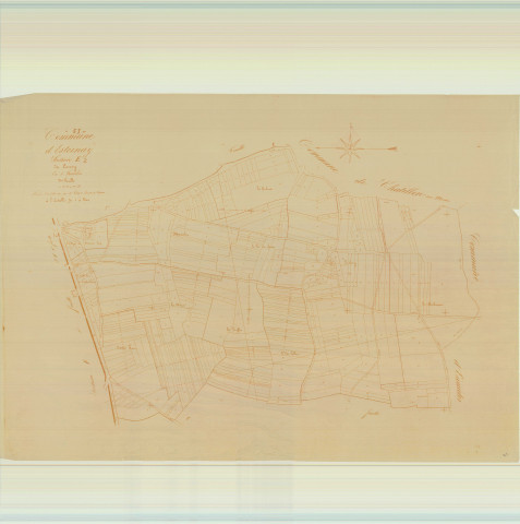 Esternay (51237). Section E2 échelle 1/2500, plan mis à jour pour 1837, non régulier (papier)