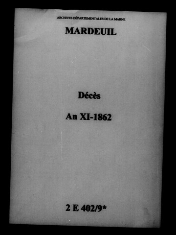 Mardeuil. Décès an XI-1862