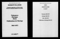 Moronvilliers. Naissances, mariages, décès, publications de mariage 1863-1872