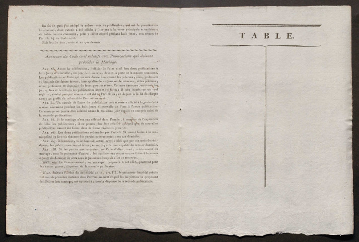 Rapsécourt. Publications de mariage an XIII-1927