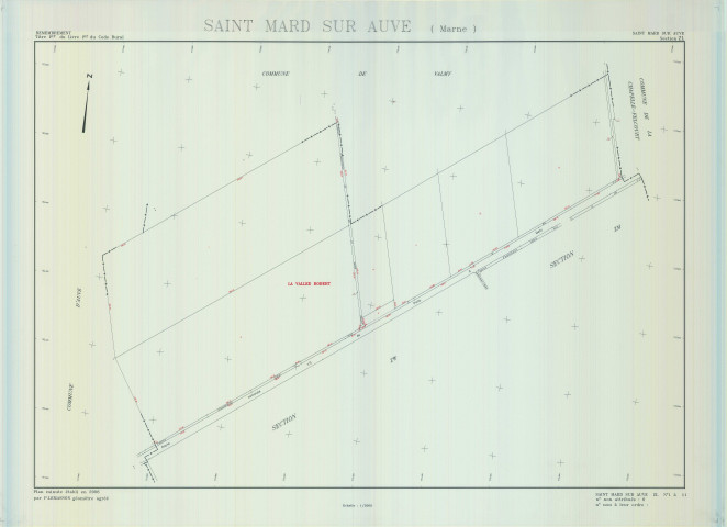 Saint-Mard-sur-Auve (51498). Section ZL échelle 1/2000, plan remembré pour 2006, plan régulier (calque)