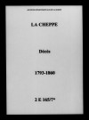 Cheppe (La). Décès 1793-1860