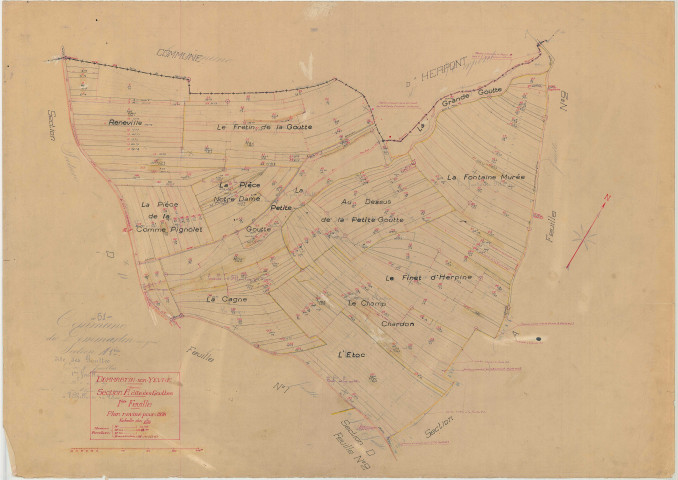 Dommartin-Varimont (51214). Section A1 échelle 1/2500, plan révisé pour 1938, plan non régulier (papier)
