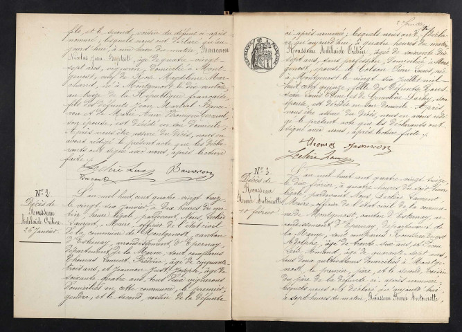 Montgenost. Décès 1893-1927