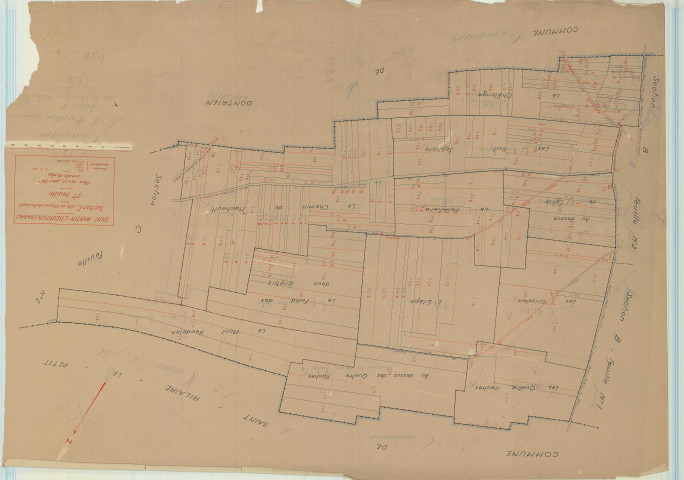 Saint-Martin-l'Heureux (51503). Section C1 échelle 1/2500, plan mis à jour pour 1933, plan non régulier (papier).