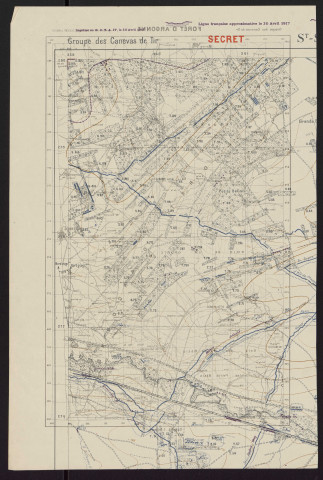 Forêt d'Argonne : Ligne française approximative le 30 avril 1917.
Service géographique de l'Armée (Imp. G. C. T. A. IV).1917