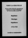 Vert-la-Gravelle. Baptêmes, mariages, sépultures 1713-1722
