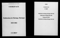 Courgivaux. Publications de mariage, mariages 1833-1862