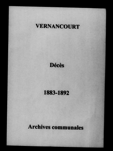 Vernancourt. Décès 1883-1892