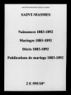 Saint-Masmes. Naissances, mariages, décès, publications de mariage 1883-1892
